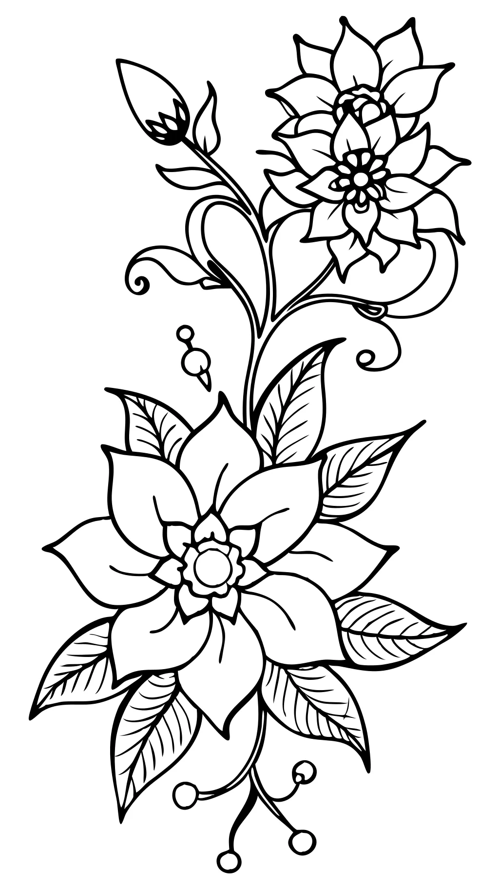 adult coloring page flower